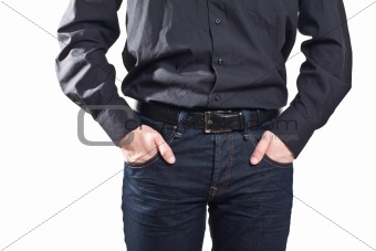 businessman with hands in pockets