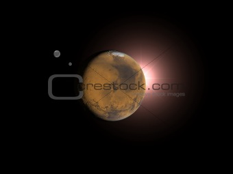 Mars and Sun