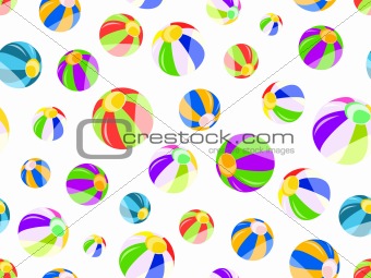 seamless pattern with colorful beach balls