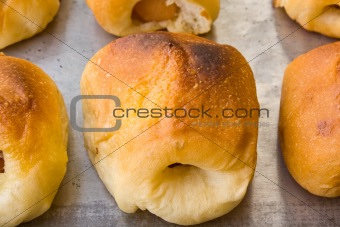 Group of mini bun with hot dog