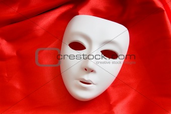Theatre concept with the white plastic masks