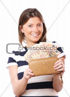 Wallet full of euro-notes