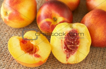 Bunch of ripe nectarine peaches