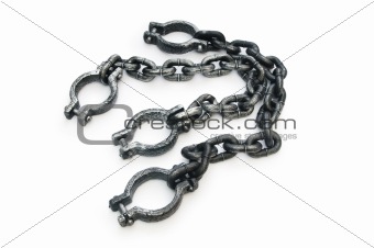 Metal shackles isolated on the white background