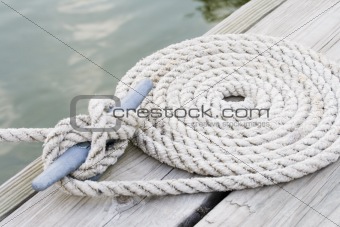 Coiled mooring line