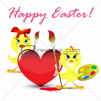 easter holiday illustration with chicken