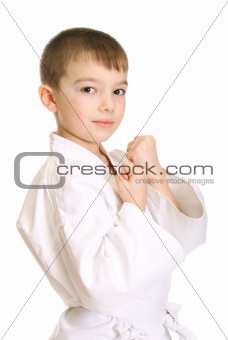 Young boy in kimono