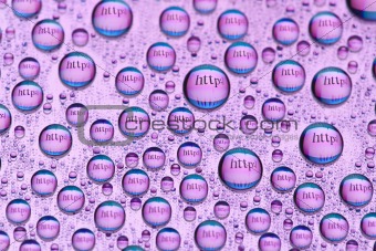 http:// in water drops
