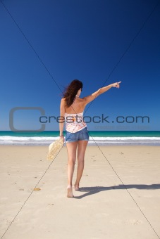 shorts jeans woman at beach