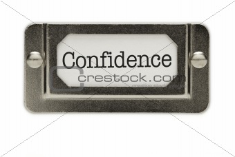 Confidence File Drawer Label Isolated on a White Background.