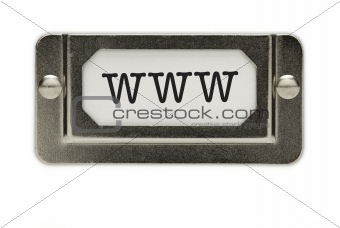 www File Drawer Label Isolated on a White Background.