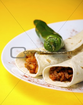 Mexican tortilla with beef