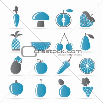 Different kinds of fruits and Vegetable icons