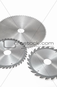 Circular saw blades for wood isolated on white