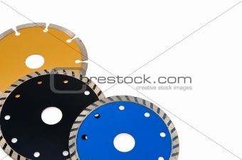 Circular grinder blades for tiles isolated on white