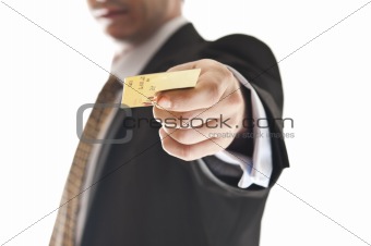Man giving credit card
