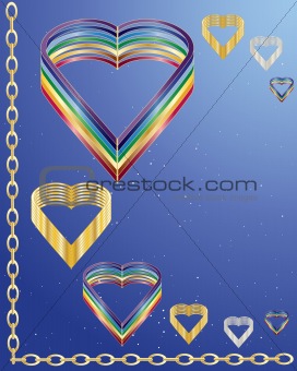 abstract rainbow hearts