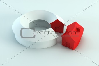 conceptual house diagram 3d render