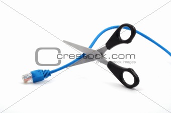 network cable and scissors