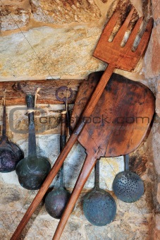 Traditional oven and cooking utensils