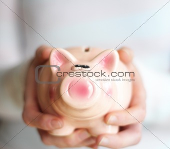 piggy bank and copyspace