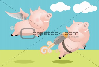 Competing pigs, technological advantage, cheating
