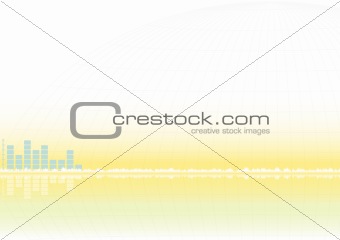 Abstract yellow vector background with equalizer