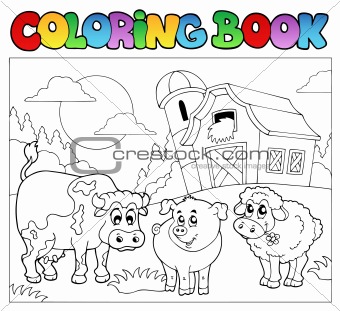 Coloring book with farm animals 3