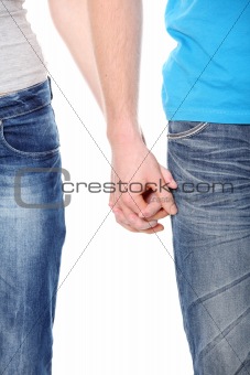 Close-ups of couple hands