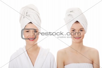 Portrait of a two beautiful sexy young women