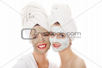 Two beautiful young woman on SPA.