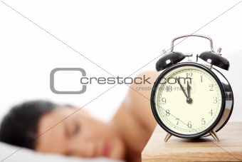 Beautiful caucasian woman sleeping