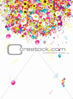 Happy holiday, funny background with balloons for your design
