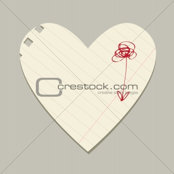 Valentine card from sheet of paper for your design