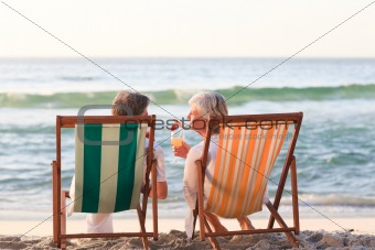 Senior couple drinking a cocktail