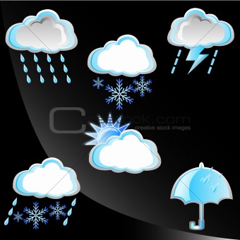 Rainy season - Set of weather icon