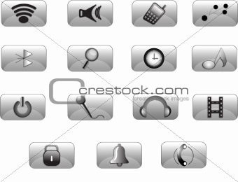 Collage of different mobile phone icons