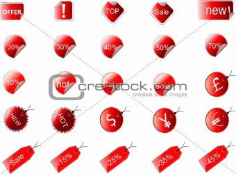 Sale concept - Set of shopping tags and stickers