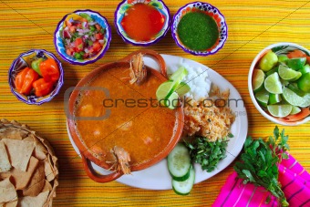 shrimp seafood soup mexican chili sauces nachos
