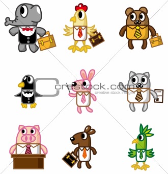 cartoon animal worker icon