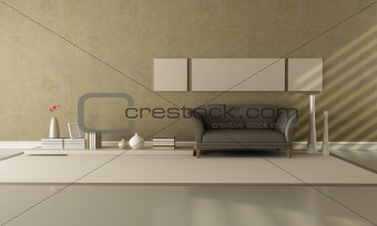 brown and beige lounge