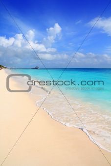 Caribbean tropical turquoise beach blue sky