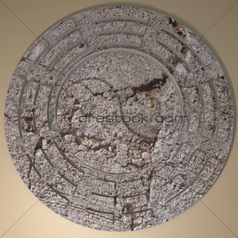 Ancient Stone YinYang sign 3D