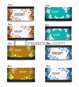 Set of colorful  business cards
