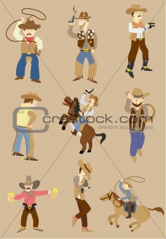 cartoon wild west cowboy icon