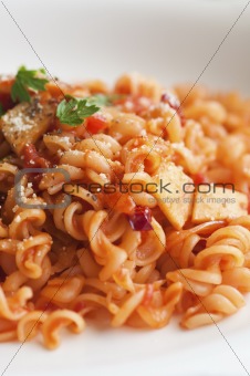 close up shot of tomato pasta