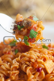 close up shot of pasta