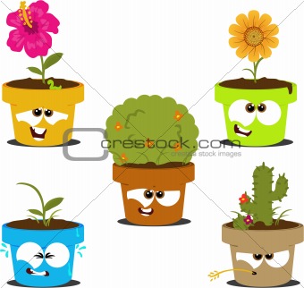cute cartoon flower pots