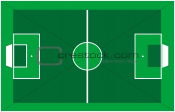 Soccer field with white lines and spots