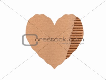 cardboard heart isolated on white